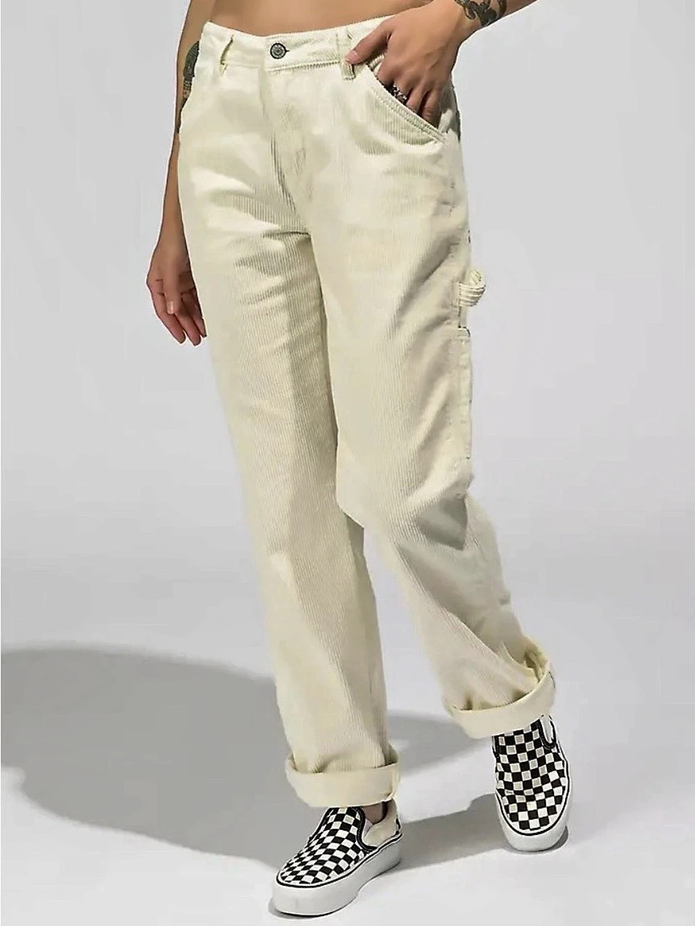 Dickies Corduroy Carpenter Pants in Cream